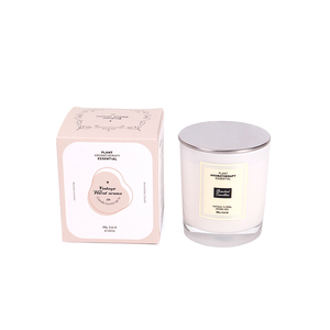 Vela perfumada de tarro de cristal blanco y negro con cera de soja personalizada para decoración del hogar con tapa de metal y caja - Product Image 6