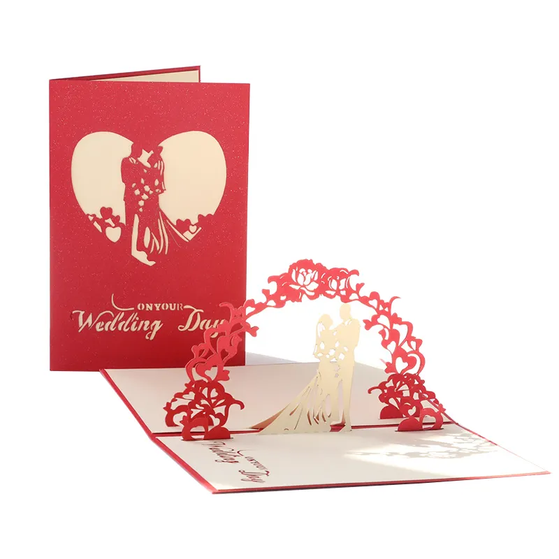 Carte de mariage Pop-Up HXD, cartes de mariage en 3D faites à la main, amusants, pour fille, nouvelle collection