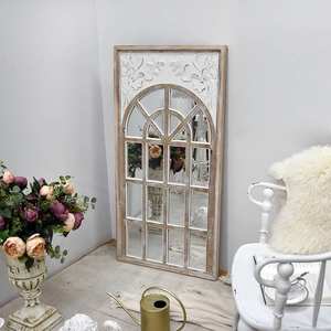 Espejo de Pared Decorativo Rústico con Marco de Madera Tallada con Flores, Estilo Rústico, Ecológico, de 5.0 mm de Grosor, para Hogar y Hoteles - Product Image 2