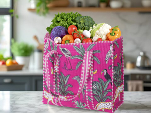 For Panelled Lightweight Summer Bohemian Style Open Top Tote <b>Bag</b> with Solid Color Cotton Lining All Seasons - Product Image 2