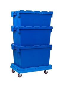 Chất lượng cao nhựa di chuyển thùng hộp gồ ghề mạnh mẽ tiện ích lớn nhựa Tote hộp có nắp đậy - Product Image 5