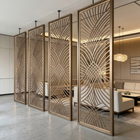 Paravent décoratif moderne en acier inoxydable 304 découpé au laser, séparateur de pièce en forme d'arche pour mariages et hôtels
