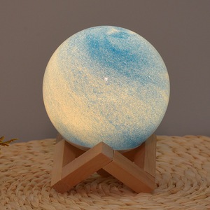 Lámpara de mesa moderna nórdica, lámpara de noche de cristal clásica europea, luz estrellada, planeta Luna para dormitorio, sueño, ambiente de oficina - Product Image 2