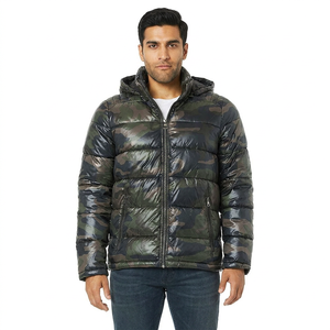 Custom Logo Outdoor Canvas Stand Lightweight <b>Waterproof</b> Breathable Warm Puffer <b>Winter</b> <b>Jacket</b> Long Sleeve for Men New Arrival - Product Image 1