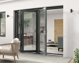 Prima Balcon Accordéon Porte pliante Design Extérieur Aluminium Allié Verre Portes Patio Pliantes - Product Image 1