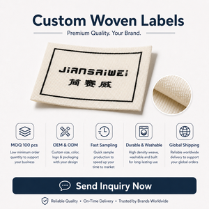 End Fold Woven Garment Label Twill Care Clothing <b>Tag</b> Custom Private Logo Cotton Printed Labels <b>Clothes</b> Etiquetas Personalizadas - Product Image 5