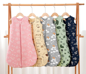 Saco de Dormir Ligero de Algodón Suave con Cremallera de 2 Vías, Manta Vestible de 6 a 12 Meses - Product Image 1