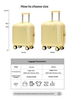 Valise à roulettes légère et moderne unisexe de 18 pouces, coque rigide en ABS+PC, cadre en aluminium, fermeture éclair, roulettes pivotantes
