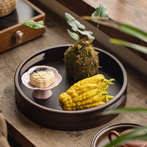 Round Bamboo <b>Tea</b> Tray Double Handles For Kung Fu <b>Tea</b> <b>Sets</b> Serving And Storing <b>Tea</b> Snacks Afternoon <b>Tea</b> Use - Product Image 1