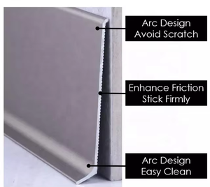 थोक मूल्य 8 सेमी एल्यूमीनियम बेस्बोर्ड मोल्डिंग ट्रिम आधुनिक सफेद/काले स्कर्ट लाइन फर्श को कवर करने वाले सामान 2.5 मीटर/पीसी - Product Image 6