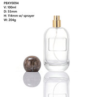 Flacon de parfum rond personnalisé de 100 ml avec boîte en tube de papier, flacon de parfum de luxe avec bouchon magnétique, bouchon à bille, emballage de parfum rechargeable