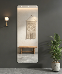Espejo de Pared LED con Marco de Aleación de Aluminio, Diseño Art Deco, Superficie de Vidrio, Borde Iluminado, para Uso Doméstico - Product Image 4