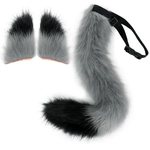 定制批发手工新设计耳朵和猫角色扮演配件毛茸茸的狐狸头带尾巴