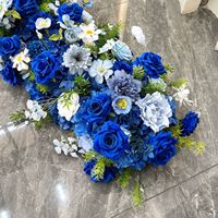 Décoration de table populaire : chemin de table, toile de fond végétale en soie, fleurs artificielles pour mariage