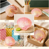 Balle anti-stress en forme de coquille Saint-Jacques, remplie de paillettes dorées, jouet sensoriel mignon en forme de coquillage marin, cadeau pour jeunes et adolescents