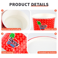 Vaso de Papel Redondo con Acabado Espejo para Helado, Efecto Cromo, Envase para Gelato, Yogur y Sundae, 5oz, Estilo de Impresión de Alta Tecnología