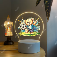 Lampe de nuit LED en acrylique sur le thème du football, alimentée par USB, lampe de table décorative pour chambre d'enfant