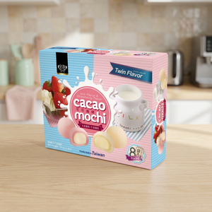 Mochi de Cacao de Taiwán de Alta Calidad, 320 g (Fresa/Leche), Caja de 24 Unidades, Delicioso Sabor - Product Image 3