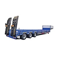 Nouvelle semi-remorque surbaissée à 3 essieux en acier Sinotruk pour excavatrice, capacité 60-80T, poutre principale Q345B de 500 mm