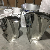 Pot de plantes en miroir argenté en métal décoratif pour jardin extérieur/Vase à fleurs en acier inoxydable