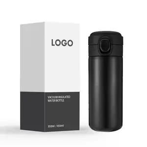 Thermal Water Bottle With Spring Button Lid Stainless Steel Double Wall Sports Bottle Vacuum Flask