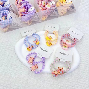VADOO Jolies attaches pour cheveux tressées avec breloques animaux de dessin animé, élastiques en caoutchouc pour filles, usage quotidien, style mignon - Product Image 3