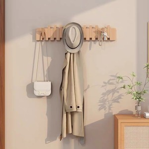 Perchero de pared con diseño de teclas de piano, de madera maciza, rectangular, fácil de instalar, para la entrada. - Product Image 3