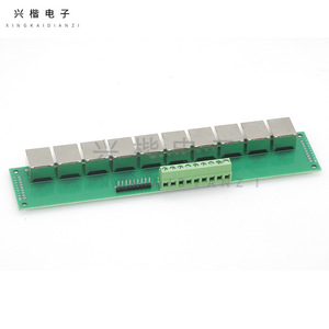 บอร์ดเชื่อมต่ออีเธอร์เน็ต Rj45 10 พอร์ต แบบแนวนอน รูทะลุ 2.54 5.08 มม. โมดูลทดสอบเทอร์มินัล - Product Image 2
