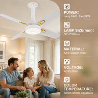 Plafonnier LED avec télécommande pour la maison, lustres à 4 pales, luminaires suspendus avec ventilateur et télécommande pour chambre à coucher