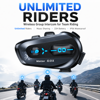 Casque de moto avec interphone de groupe 5.4, communication un-vers-plusieurs, partage de musique semi-duplex, IPX6, 1000mAh
