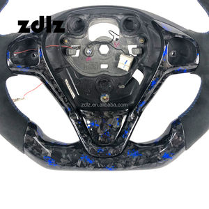Volant <span class=keywords><strong>sport</strong></span> personnalisé en cuir suédé et fibre de carbone forgée avec LED bleues pour Ford <span class=keywords><strong>Fiesta</strong></span> ST <span class=keywords><strong>MK7</strong></span> 2009-2017 - Product Image 5