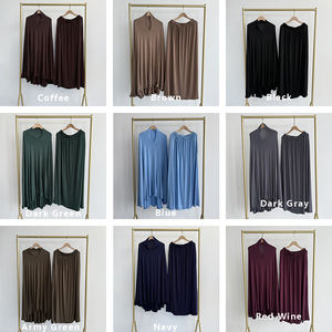 コットンジャージー祈りセット2ピースヒマールスカートポケット控えめなストレッチイードラマダンイスラム教徒女性用イスラム服ジルバブ - Product Image 2