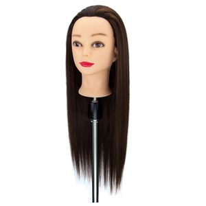 Cabeza de Maniquí Femenina para Peinado, Cabeza de <span class=keywords><strong>Muñeca</strong></span> de Cosmetología con Cabello de Fibra Sintética, Cabello Natural para Corte y Trenzado - Product Image 4