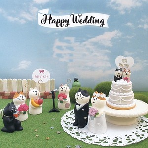 Japanese Style Zakka Cat Figurine Resin Wedding Cake Decoration Handmade Couple And Baby Set - Product Image 5