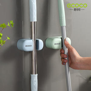 Ecoco Mop Hook Rack - Soporte de pared de plástico para almacenamiento con clips para el hogar, color azul y verde nórdico E2201 - Product Image 3