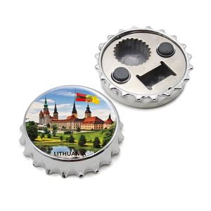 Fridge Magnet Lithuania Souvenir Crystal 3D Murano Glass Rectangle Round Magnet Customization - Product Image 4