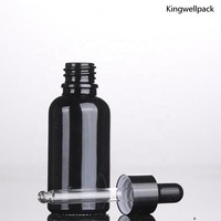 Flacon compte-gouttes en verre noir personnalisé de 5ml 10ml 15ml 20ml 30ml 50ml 100ml huile essentielle flacon en verre violet foncé avec pompe