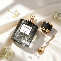 Flacon de parfum de luxe en verre facetté de 50 ml avec collier doré, vente en gros, flacon d'emballage de parfum personnalisé de 100 ml