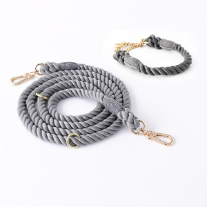 Set di guinzaglio e collare per cani a mani libere all'ingrosso Stock di lusso in esecuzione intrecciata di piccole dimensioni Pet fune di trazione accessori per camminare - Product Image 1
