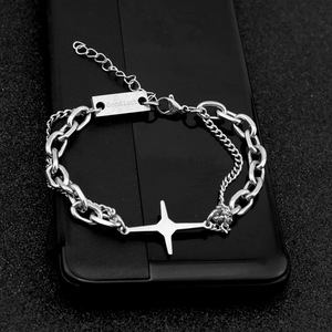 2026 New Simple Popular Design Double Layered <b>Chain</b> Cross Bracelet <b>Titanium</b> Steel Unisex's Fashion Bracelets Wholesale Jewelry - Product Image 4