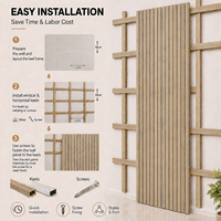 MORLENX Panneau mural extérieur moderne en bois de chêne clair imperméable à 4 rainures, écran décoratif pour clôture de patio extérieur et villa