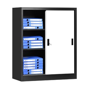 Archivador Con 2 Puerta De Oficina Almacen,Gabinete Organizador Con Cerradura Y Estantes,Moderno Guarda Archivo De Multiuso - Product Image 4