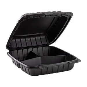 Dùng một lần container thực phẩm với 3 bộ phận compostable Takeaway container tùy chỉnh Lấy đi container thực phẩm