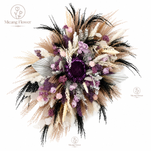 Decoración de Esquina para Bodas, Hojas de <span class=keywords><strong>Palma</strong></span>, Hierba de Pampas, Arco de Eucalipto, Arreglo Floral para Arco - Product Image 4