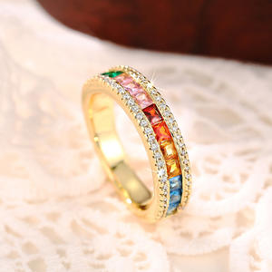 Anillo de Eternidad de Moissanita T0802, Plata 925, Corte Princesa, Engaste de Canal, Anillos de Boda para Mujer - Product Image 2