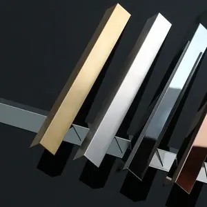 Garniture de carreaux décoratifs en acier inoxydable 304, profil de garniture de carreaux de céramique décoratifs en forme de L en acier inoxydable