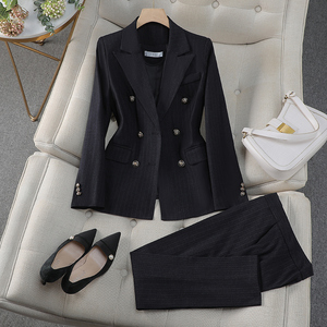 Completo da <span class=keywords><strong>Donna</strong></span> <span class=keywords><strong>a</strong></span> <span class=keywords><strong>Righe</strong></span> Stile Dea Professionale e Casual <span class=keywords><strong>Blazer</strong></span> Slim Alla Moda per Quest'Anno - Product Image 6