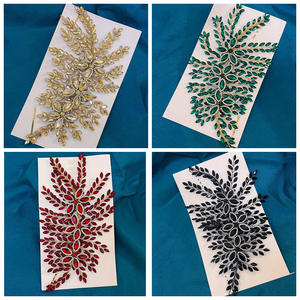 Somptueux 3D Floral Shimmer Rhinestone Dress Crystal Bridal Jewel Applique pour robe de mariée et accessoires pour cheveux - Product Image 5