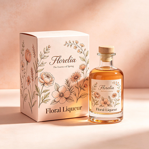 Boîte en carton à extrémités pliées personnalisée, directement <span class=keywords><strong>de</strong></span> l'usine, avec dorure à chaud, motif floral artisanal, pour emballage <span class=keywords><strong>de</strong></span> <span class=keywords><strong>liqueur</strong></span>, vente en gros - Product Image 1