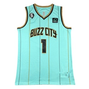 <span class=keywords><strong>Maillot</strong></span> de basket-<span class=keywords><strong>ball</strong></span> Hornets, broderie de l'équipe, n° 1 <span class=keywords><strong>LaMelo</strong></span> <span class=keywords><strong>Ball</strong></span>, vert clair, sans manches, polyester et bambou, nouveau style - Product Image 5